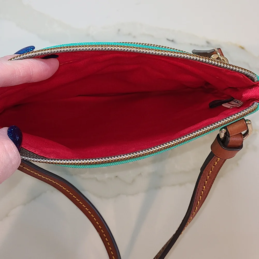 Dooney & Bourke Teal and Brown Crossbody Bag